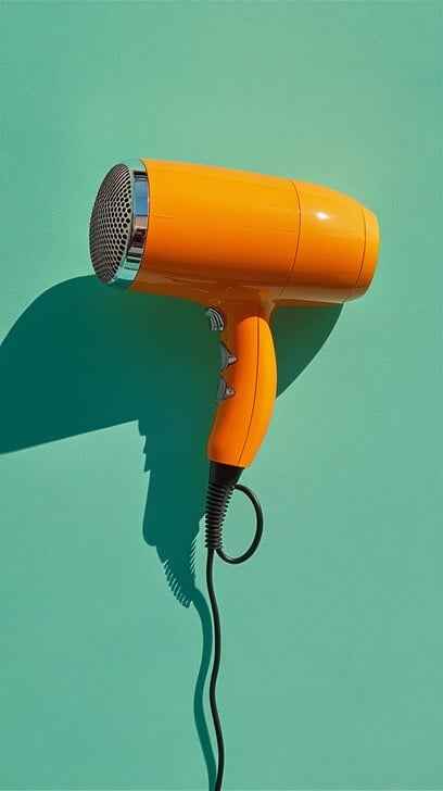 Orange hair dryer