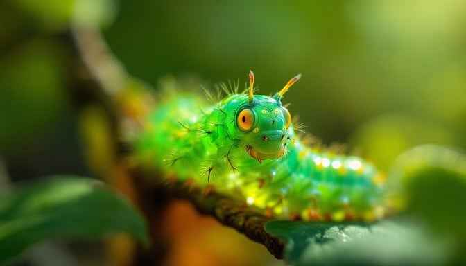 Luminous Green Caterpillar Luminous Green Caterpillar