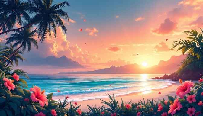 Tropical Paradise Sunset