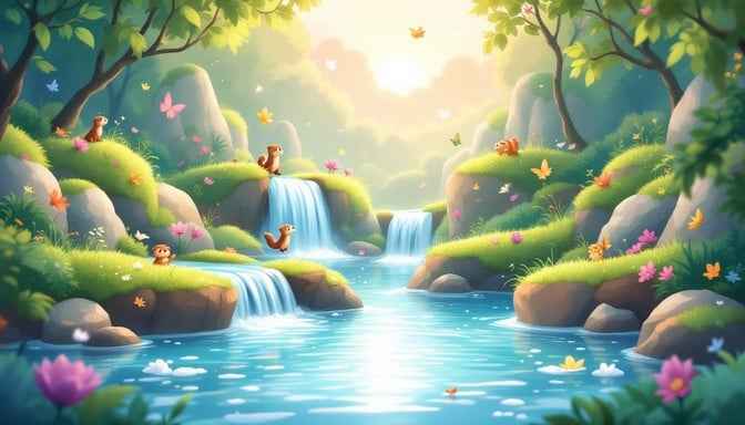 Magical Forest Waterfall