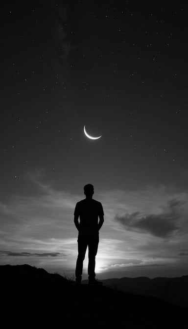 Moonlit Human Silhouette Moonlit Human Silhouette