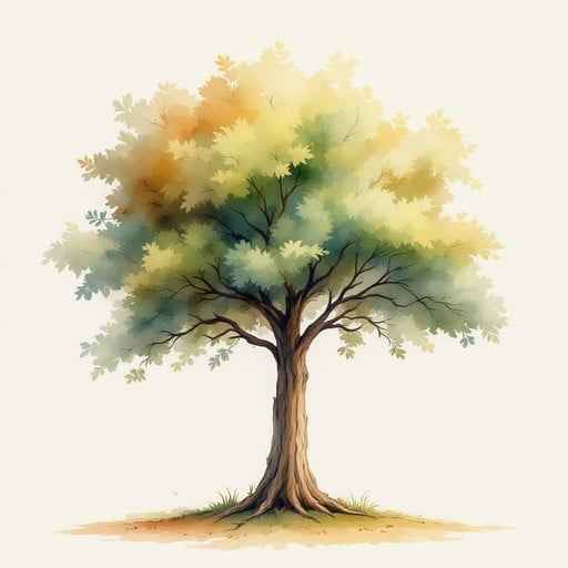 Ethereal Watercolor Tree
