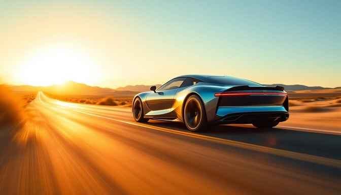 Speeding Desert Car