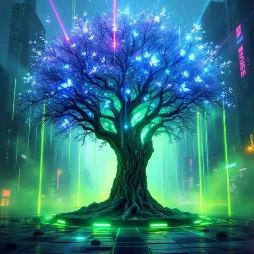 Cyberpunk Tree Glows Cyberpunk Tree Glows
