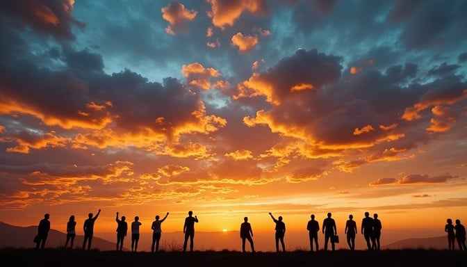 Sunset Celebration Silhouettes