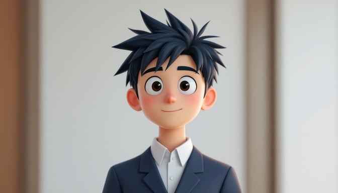 Cheerful Anime Student Cheerful Anime Student