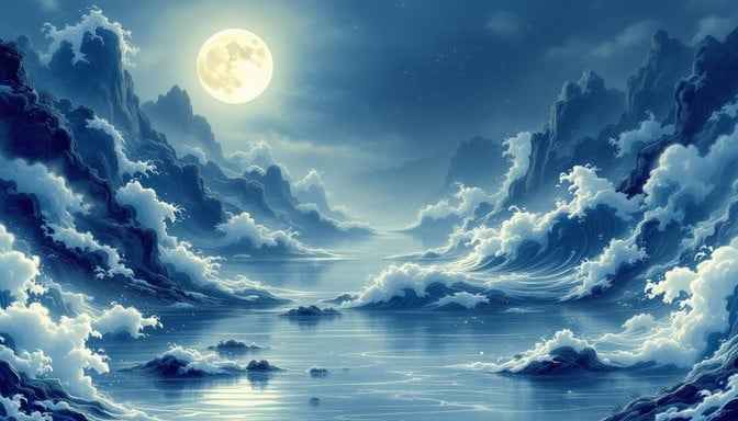 Moonlit Blue Serenity