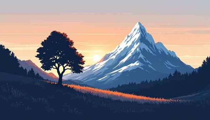 Majestic Mountain Sunset