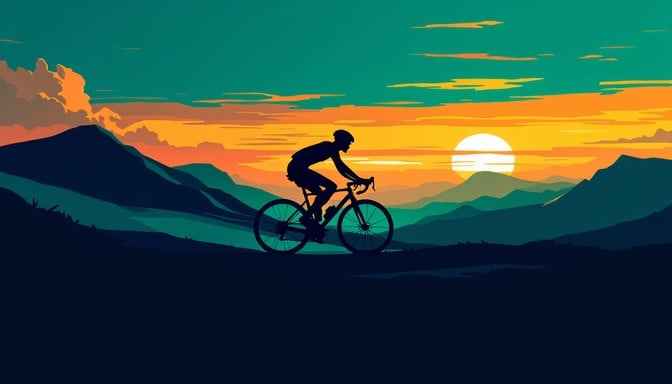 Sunset Mountain Cyclist