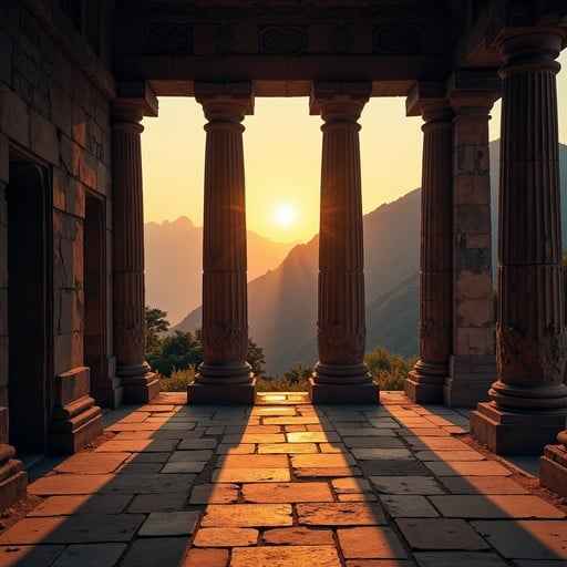 Ancient Temple Sunset Ancient Temple Sunset