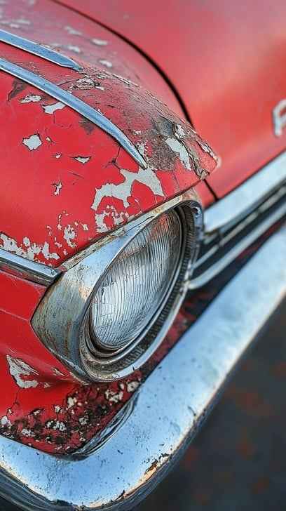 Worn Red Car