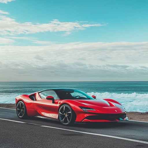 Sleek red sports car