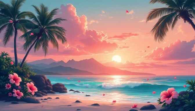 Paradise At Sunset