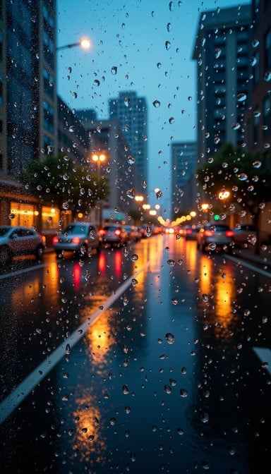 Rainy City Reflections