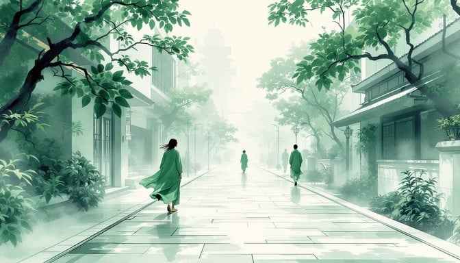 Misty Jade Silhouettes