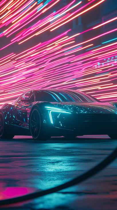 Futuristic neon car Futuristic neon car