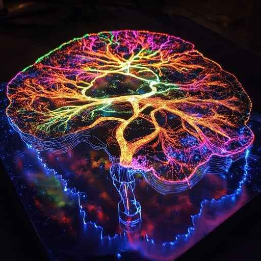 Vibrant Neon Tree