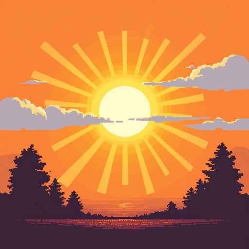 Radiant Pixel Sunset