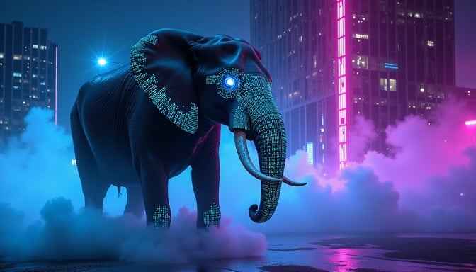 Neon Techno Elephant Neon Techno Elephant