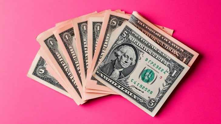Cash on pink Cash on pink