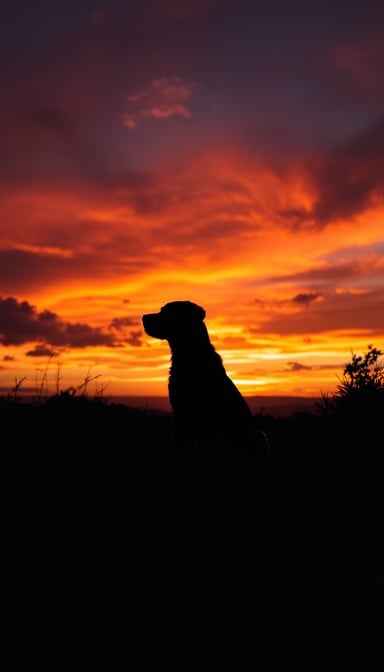 Dog Watches Sunset