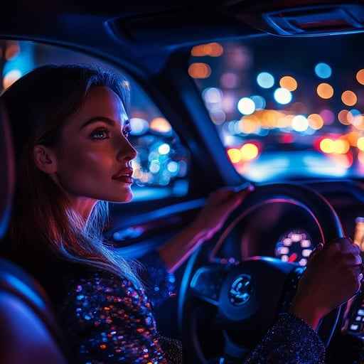 Nighttime city driving Nighttime city driving