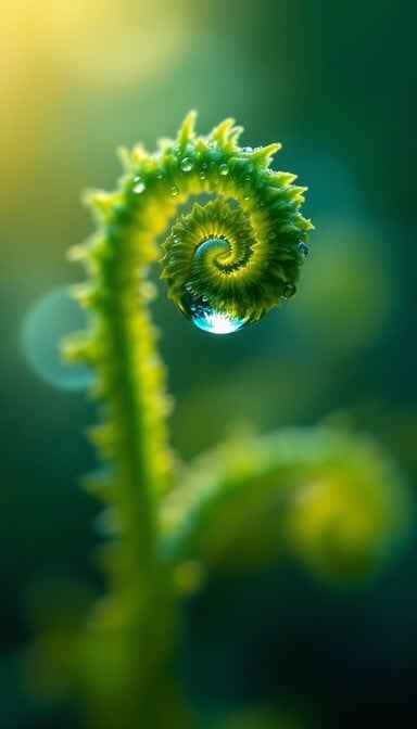 Dewdrop Fern Spiral