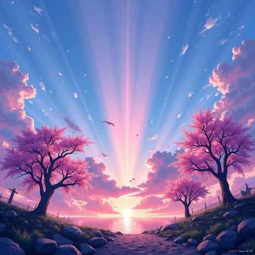 Radiant Anime Sunset