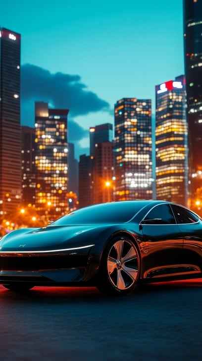 Sleek futuristic car