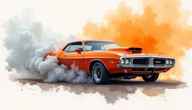 Smoking Muscle Car Smoking Muscle Car