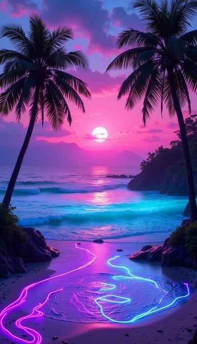 Neon Beach Paradise