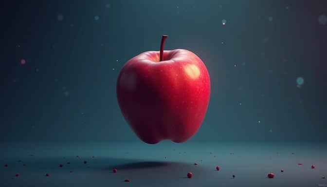 Floating Red Apple