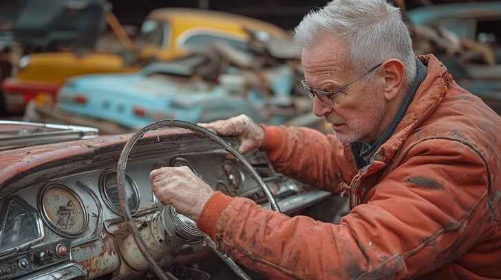 Mechanic fixing car