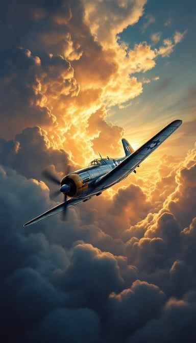 Warbird Pierces Clouds Warbird Pierces Clouds