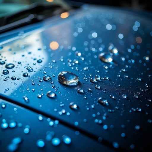 Glistening Car Droplets