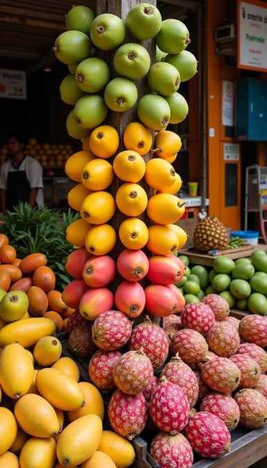 Colorful fruit tower Colorful fruit tower