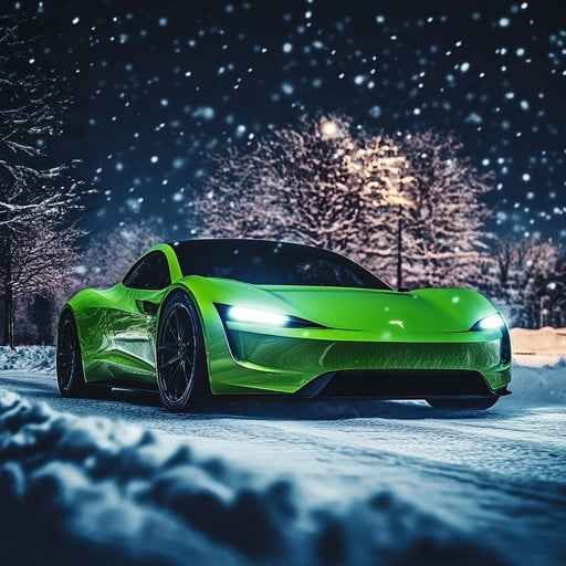 Green sports car Green sports car