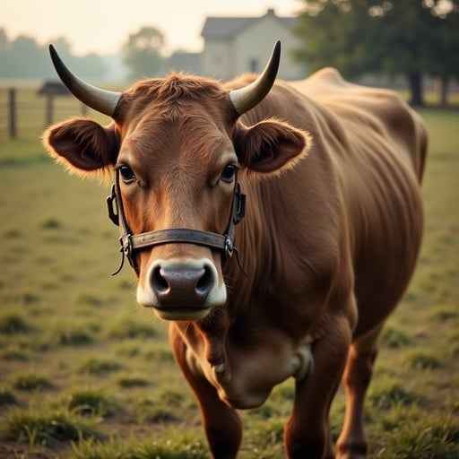 Pastoral brown cow
