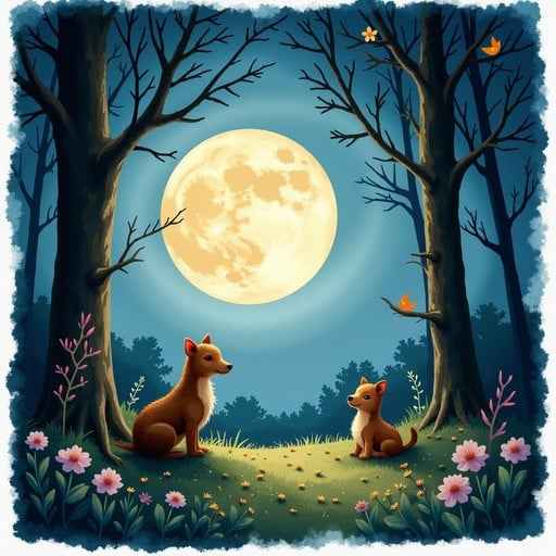 Moonlit Fox Friends Moonlit Fox Friends
