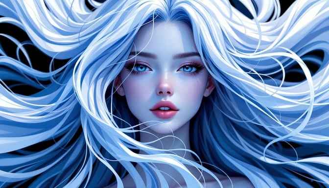 Crystalline Blue Portrait
