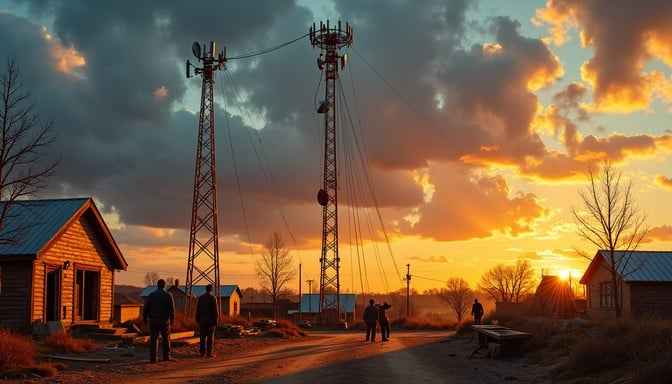 Towers at sunset