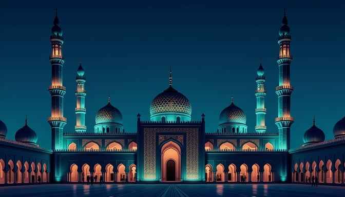 Illuminated Pixel Mosque