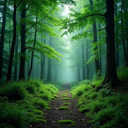 Misty Forest Path