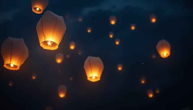 Glowing Sky Lanterns