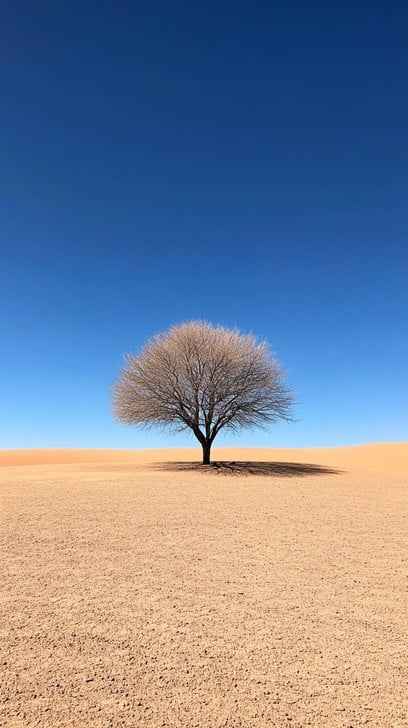 Solitary tree desert
