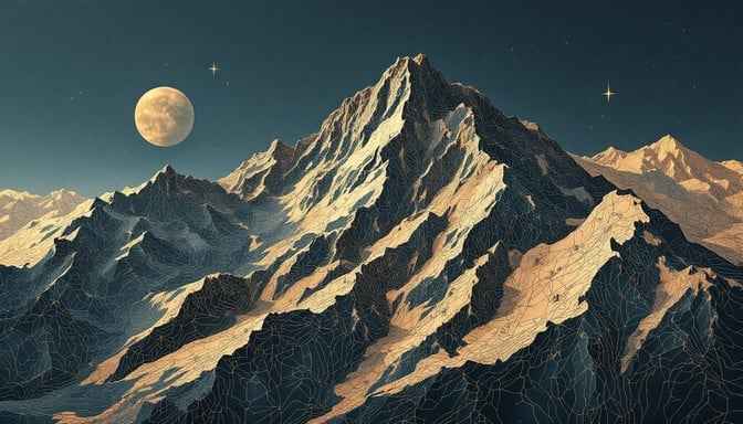 Moonlit Mountain Peak Moonlit Mountain Peak