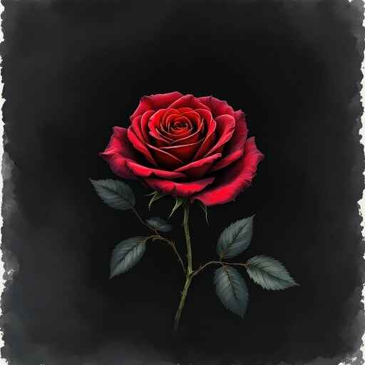 Shadowed Red Rose