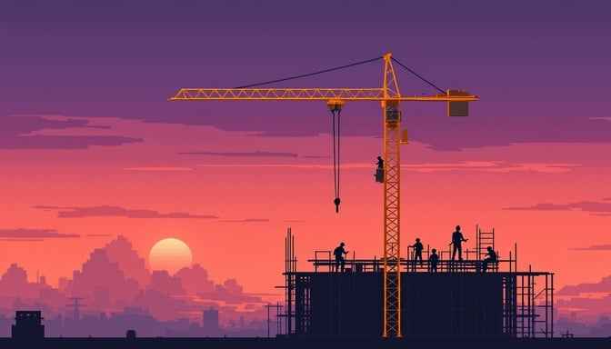 Sunset Construction Scene
