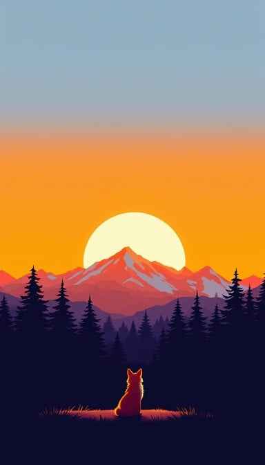 Sunset Fox Silhouette Sunset Fox Silhouette