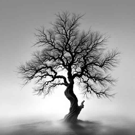 Twisted Tree Silhouette
